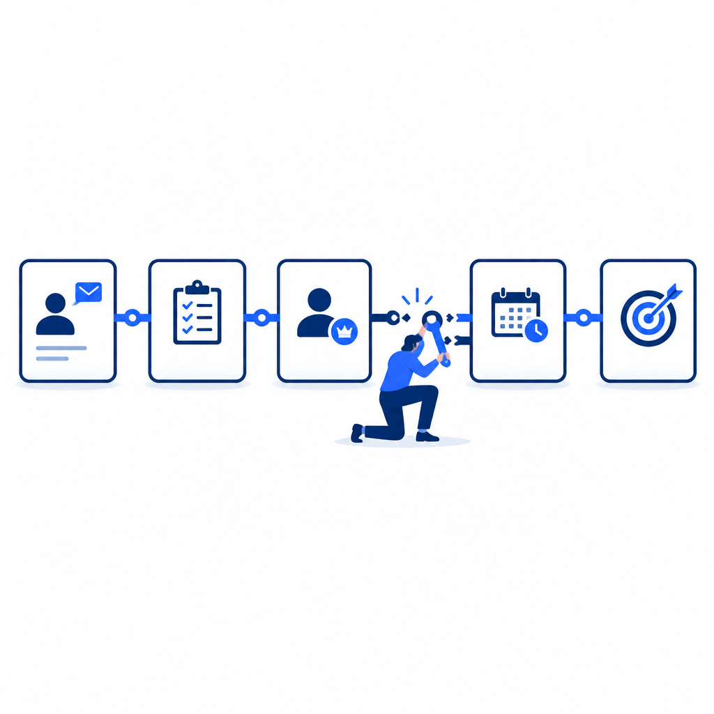 Lead workflow audit: checking enquiry, qualification, ownership, follow-up, and outcome.